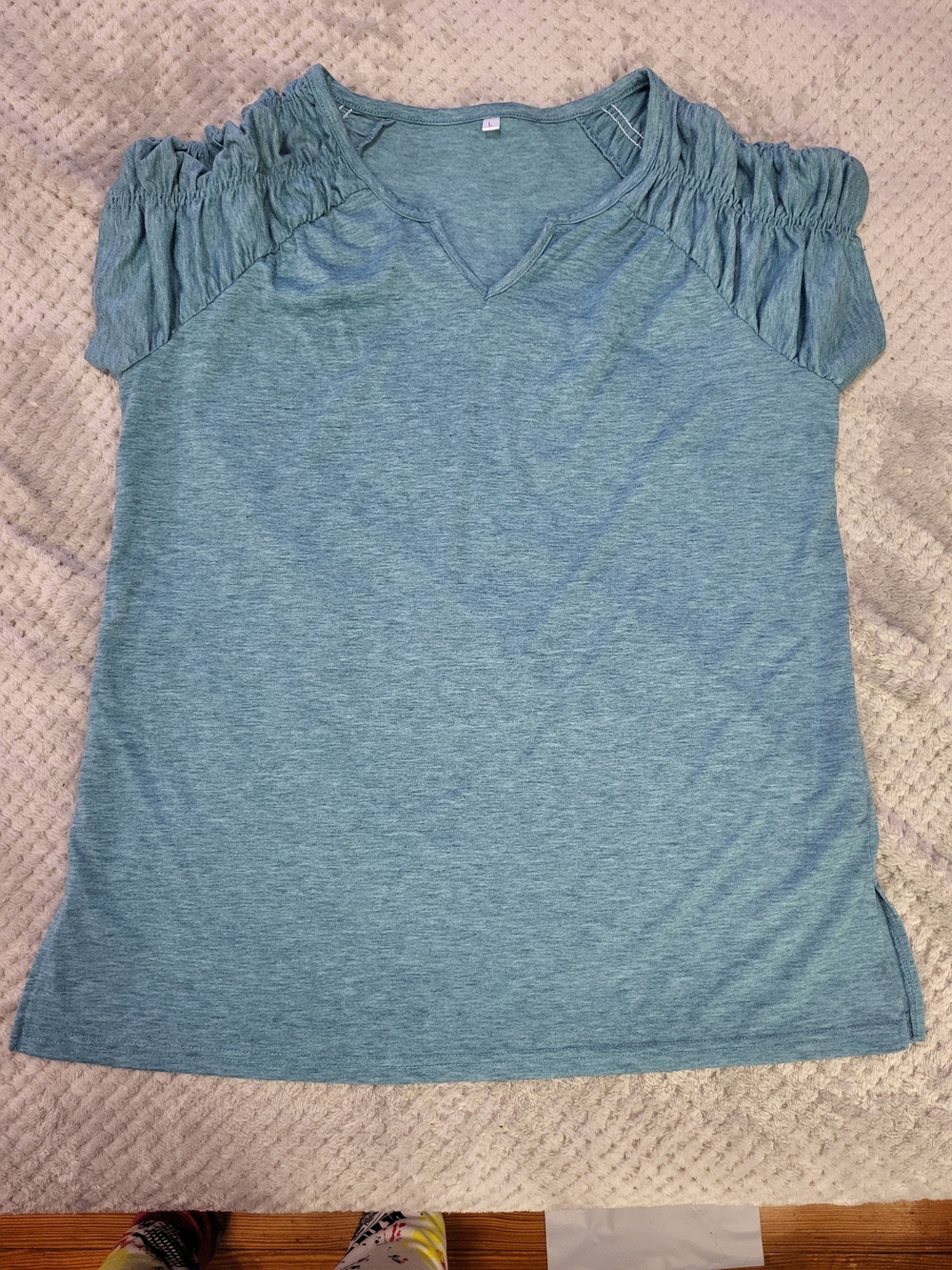 Light Blue Short Sleeve Women's Tee‎ In Large
